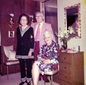 Gertrude (Grandpa's sister), Grandpa, and Grandma